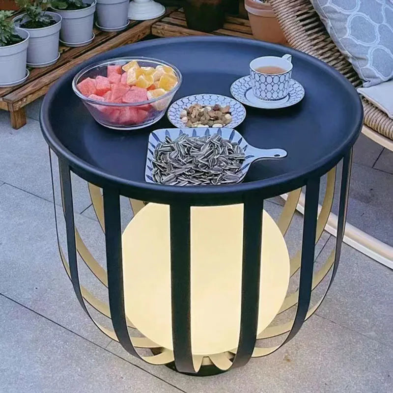 lampadaire solaire style 	 avec boule acrylique et prise métallique - vue 5 sur 18
