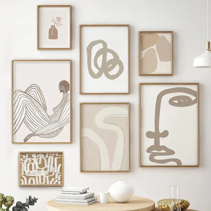 affiches abstraites de visage de fille en ligne pour décoration mural