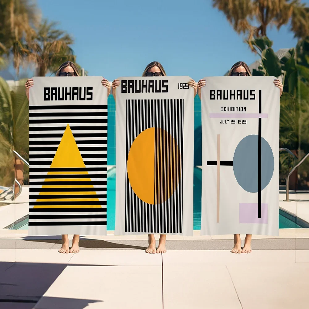 serviette de plage motif bauhaus géométrique microfibre absorbante - vue 2 sur 6