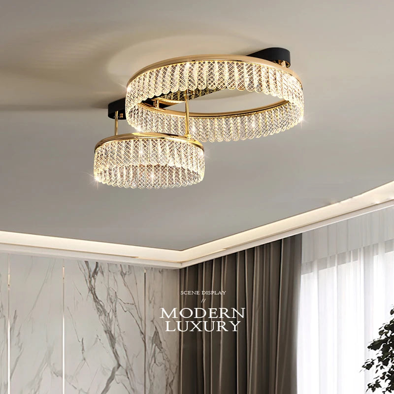 Lustre rond LED plafonnier intérieur lampara De Techo plafonnier De luxe 	 pour la saison pour la décoration intérieure