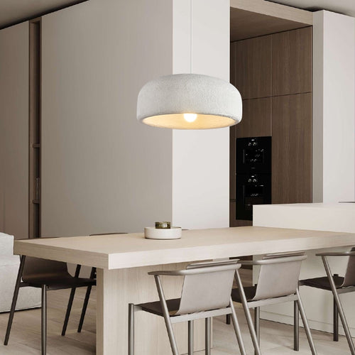 Suspension design avec abat-jour arrondi blanc Mango