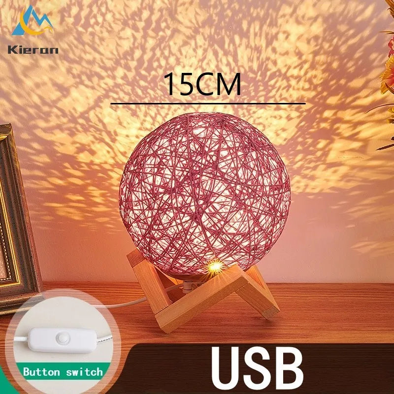 Lampe bois massif LED boule - vue 7 sur 11