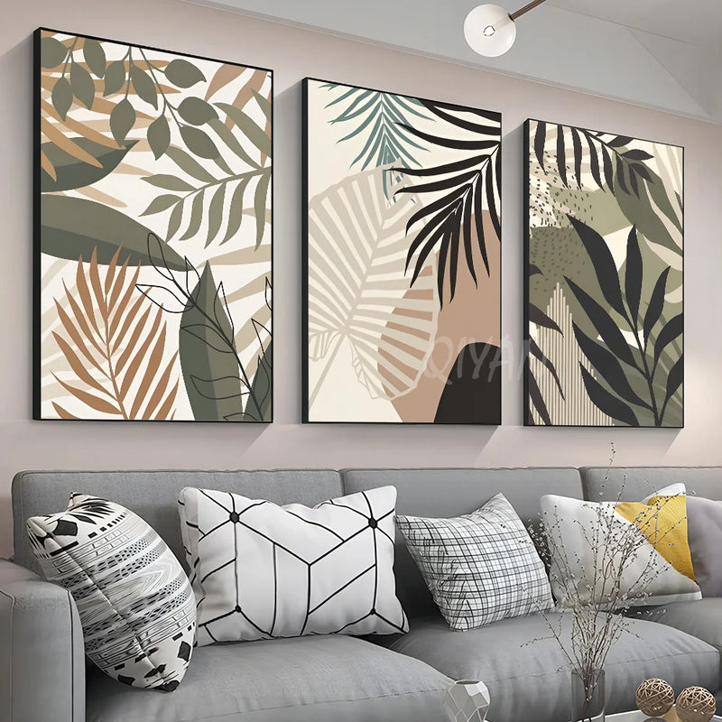 affiche artistique feuilles de palmier pour décoration intérieure