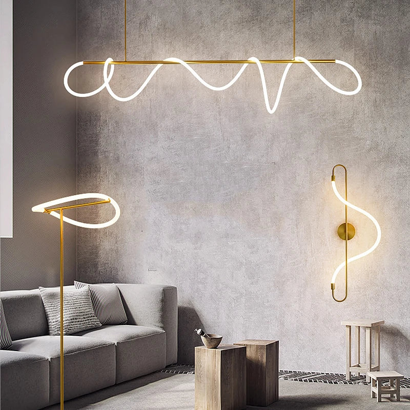 lustre nordique moderne doré brillant sandyha éclairage intérieur - vue 4 sur 19
