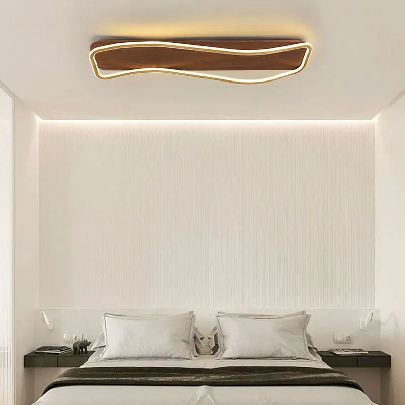 Couloir allée Led plafonnier intérieur décoration de la maison moderne en bois lustre pour chambre balcons vestiaire cuisine lampe - vue 4 sur 14