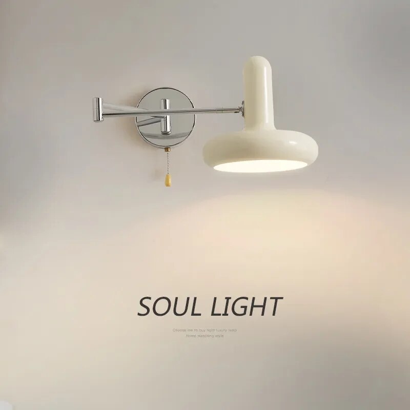 Applique murale LED médiévale crème vent rétractable - vue 3 sur 12