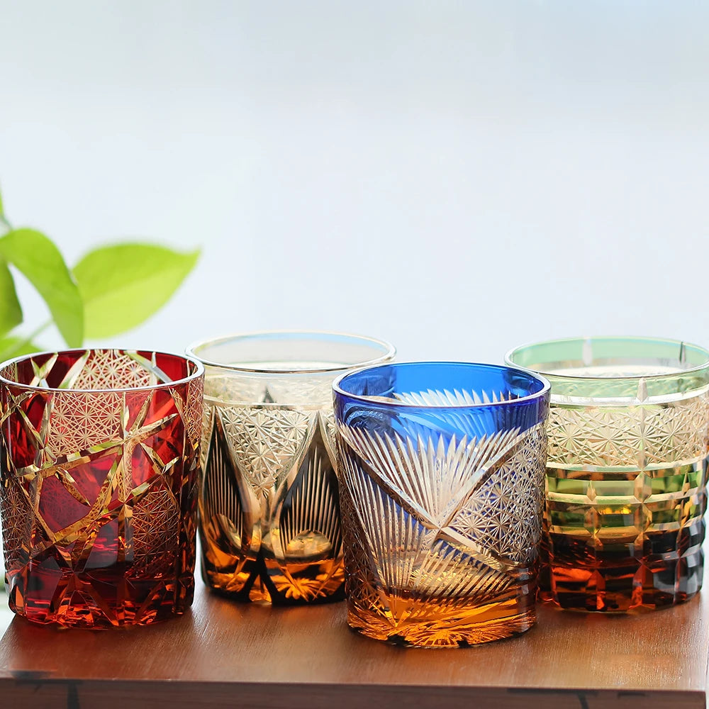 Verre whisky japonais edo kiriko gravé fait main - vue 3 sur 7