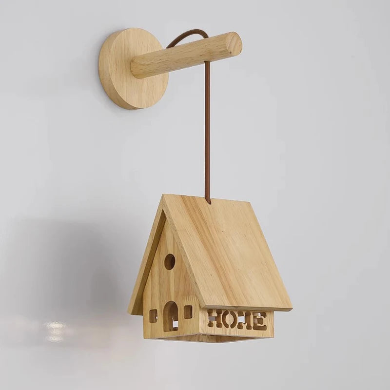 applique murale en bois massif style chalet pour chambre d enfant - vue 7 sur 8
