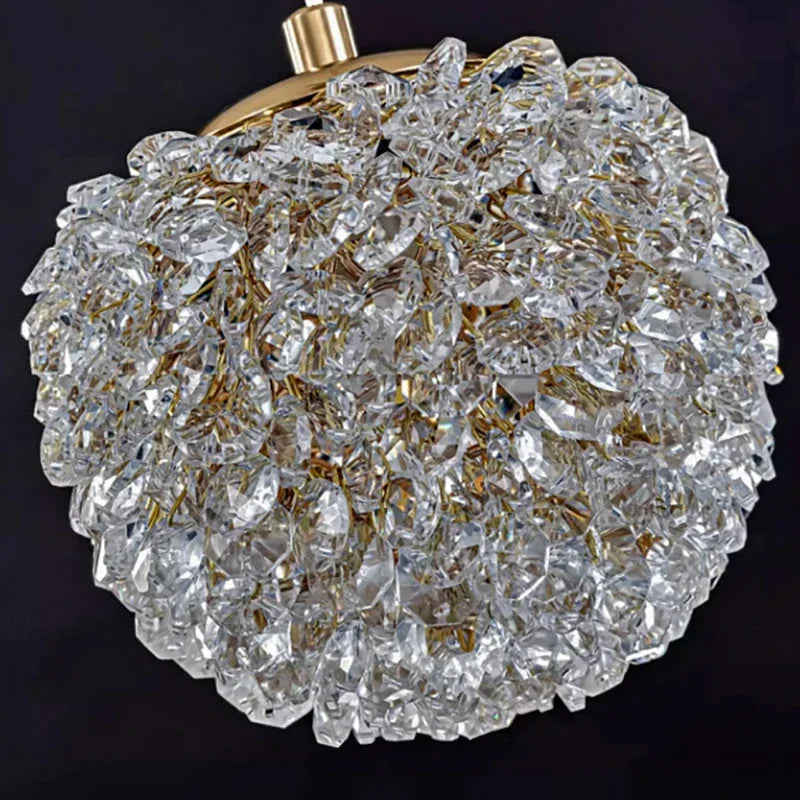 lustre boule de cristal design artistique de luxe moderne - vue 6 sur 6