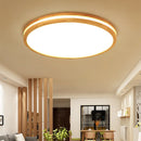 Plafonniers ronds en bois LED pour chambre salon salle à manger lampe suspendue Dimmable 	 Style