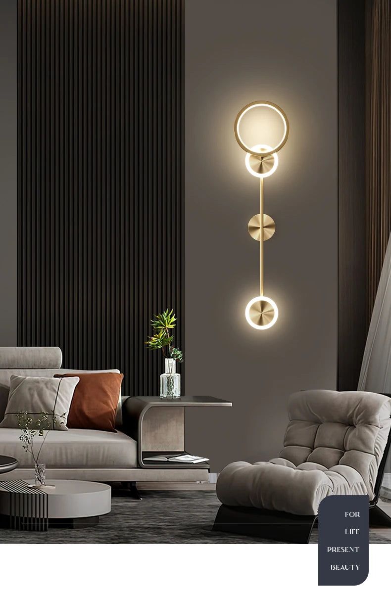 Nordic minimalist living room background wall light, modern creative corridor hallway light, bedroom bedside decorative light - vue 6 sur 13