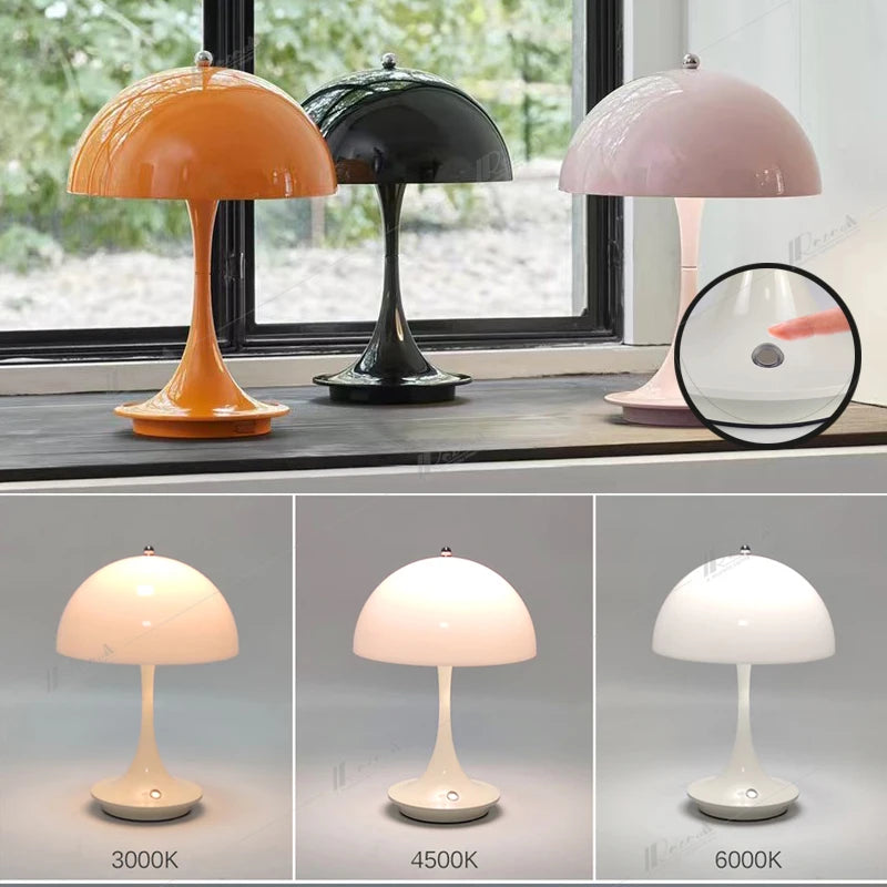 Lampes de table LED modernes en forme de champignon - vue 4 sur 10