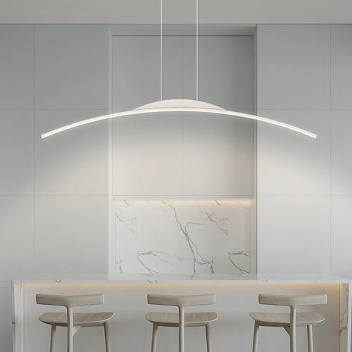 Lustre long led minimaliste avec hauteur réglable