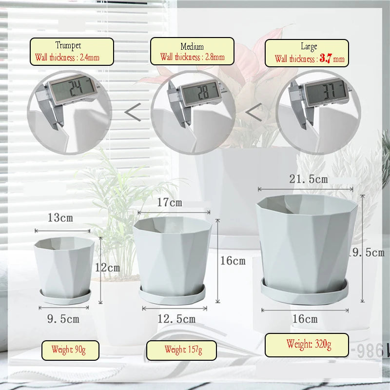 pot de fleurs en plastique style nordique tendance et simple - vue 7 sur 9