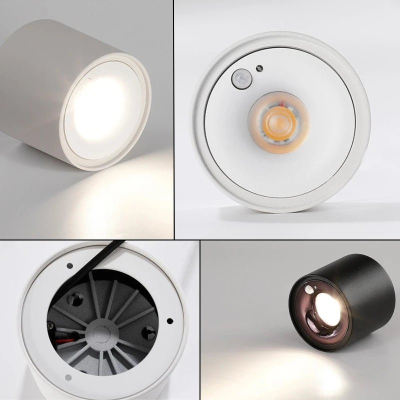 Spot détecteur de mouvement LED 12W monté en Surface Anti-éblouissement intelligent escalier chambre maison
