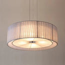 lustre nordique moderne en fer avec abat-jour tissu décoratif