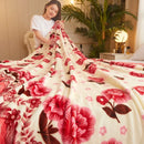 Plaid polaire léger motifs carreaux floral salon chambre