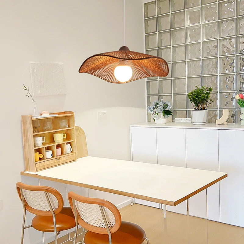 lustre suspendu wabi-sabi en corde de chanvre - vue 5 sur 24