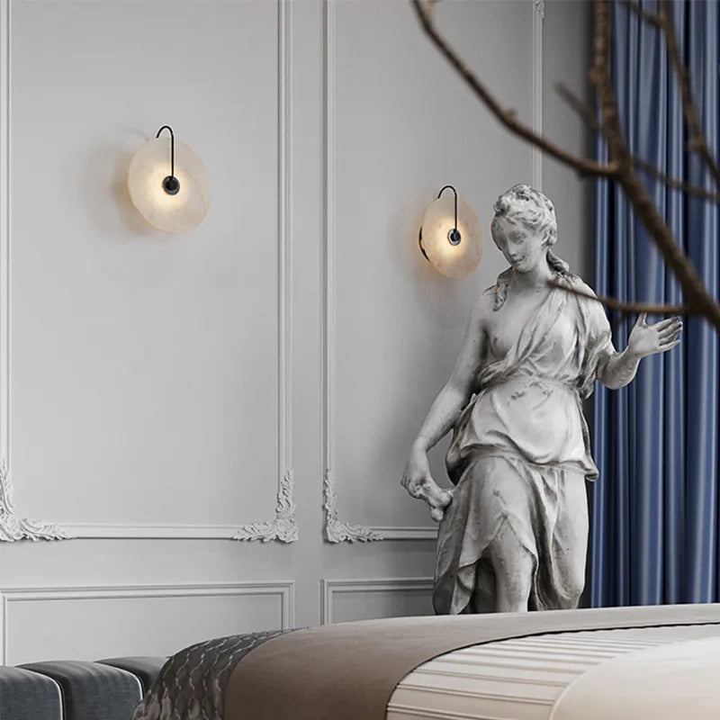 Applique murale LED en marbre naturel