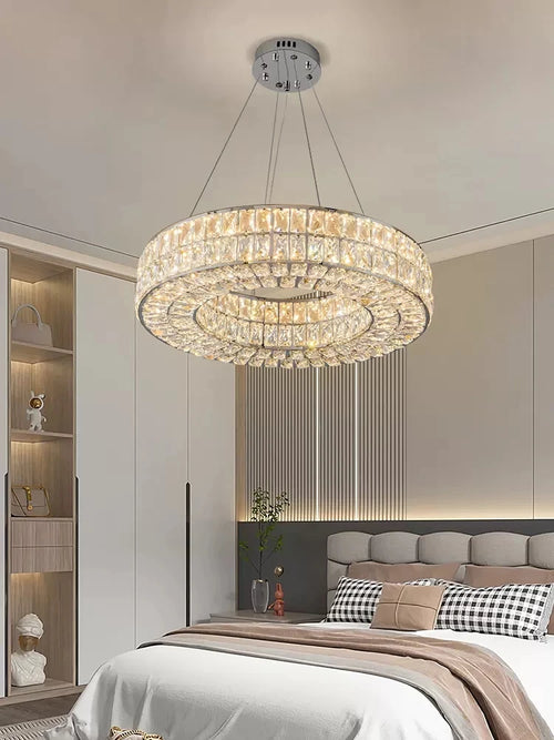lustre en cristal moderne pour décoration intérieure de luxe