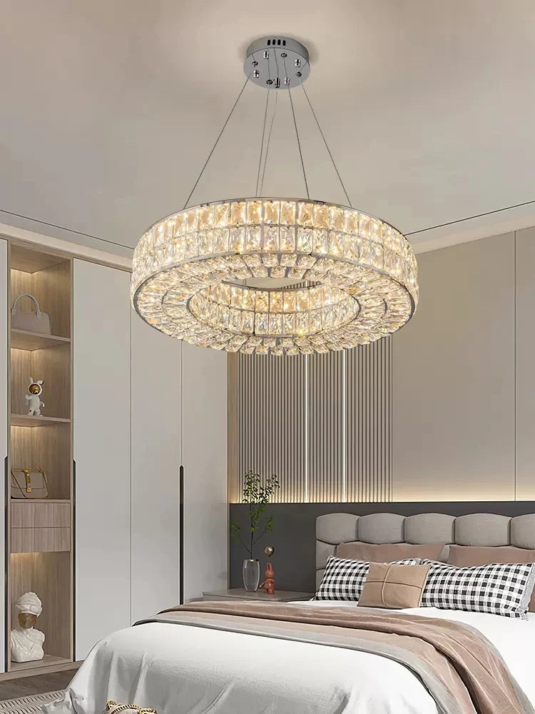 lustre en cristal moderne pour décoration intérieure de luxe