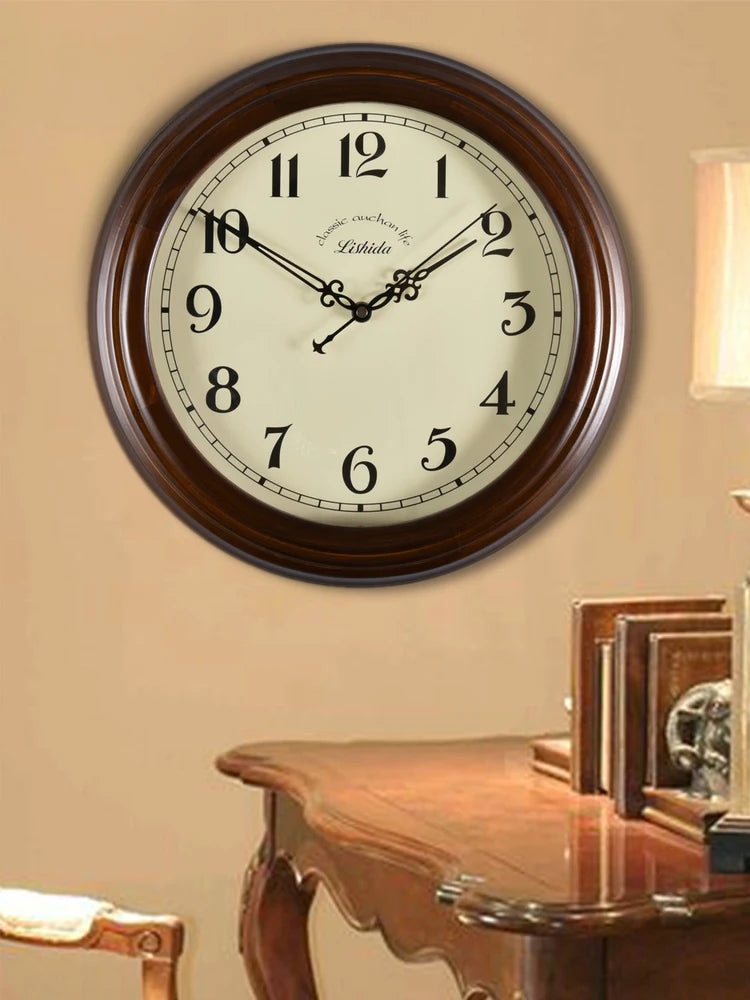 horloge murale silencieuse personnalisable en bois moderne rétro - vue 11 sur 25