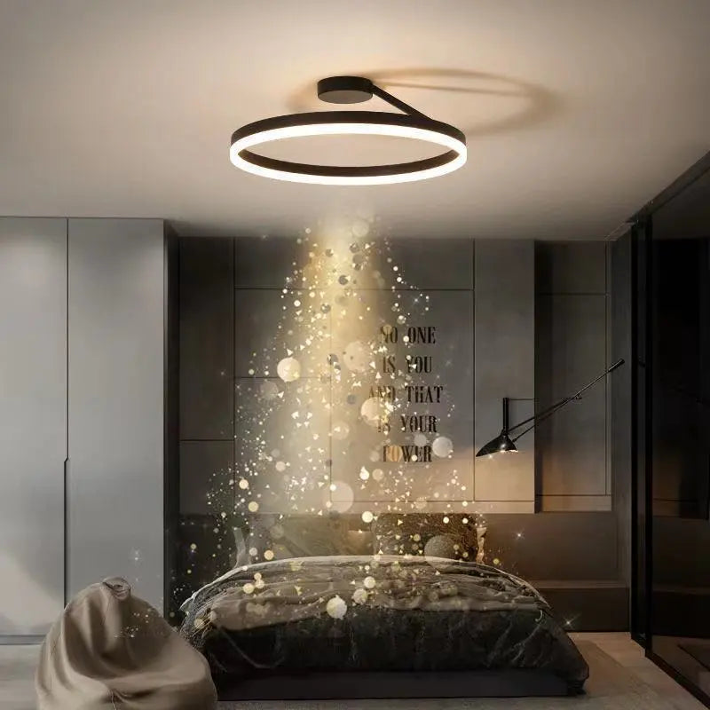 Lustre Led rond moderne à intensité variable - vue 5 sur 9