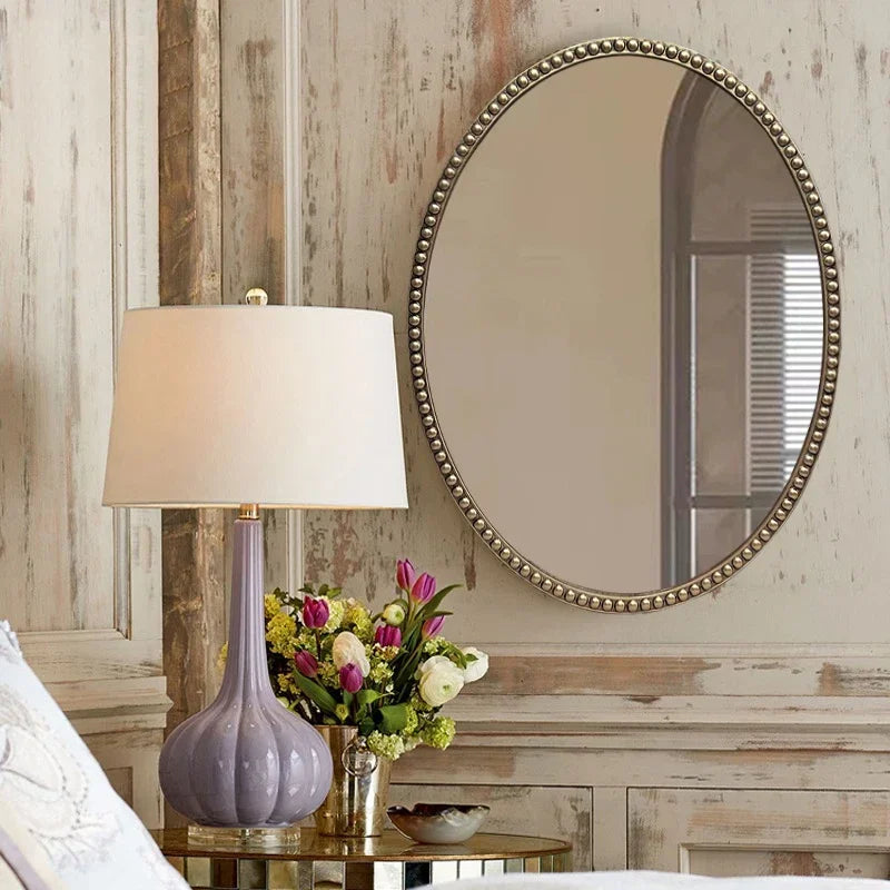 miroirs décoratifs ovales en macramé pour décoration murale - vue 3 sur 13