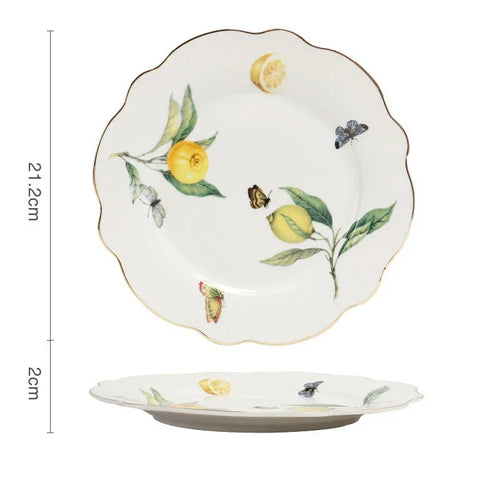 Assiette en céramique style européen motif citron