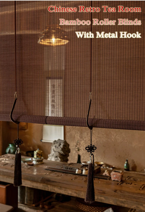 store enrouleur bambou style chinois salon de thé