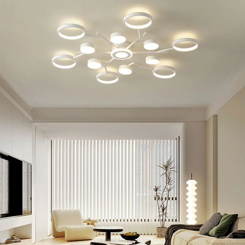 Plafonnier led télécommande simple blanc décoratif 2023 - vue 4 sur 9