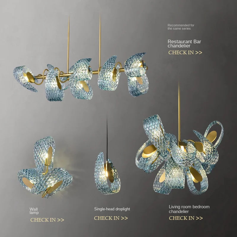 lustre de luxe moderne 2022 en laiton verre pour décoration maison - vue 3 sur 9