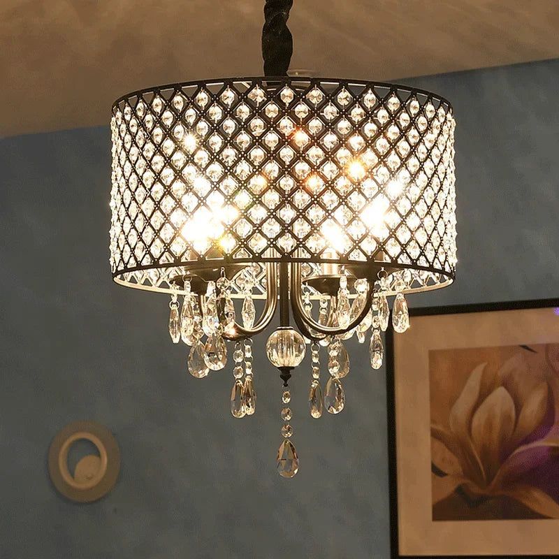 Suspension rétro en cristal pour éclairage décoratif élégant