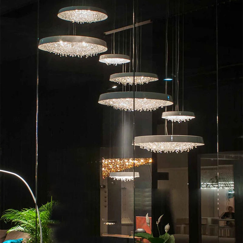 lustre en cristal moderne noir et blanc pour décoration intérieure - vue 3 sur 12