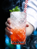 Verres collins cristal sans plomb motif rayé élégant