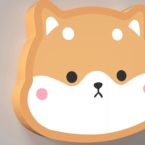 applique murale créative shiba inu dinosaure pour enfants