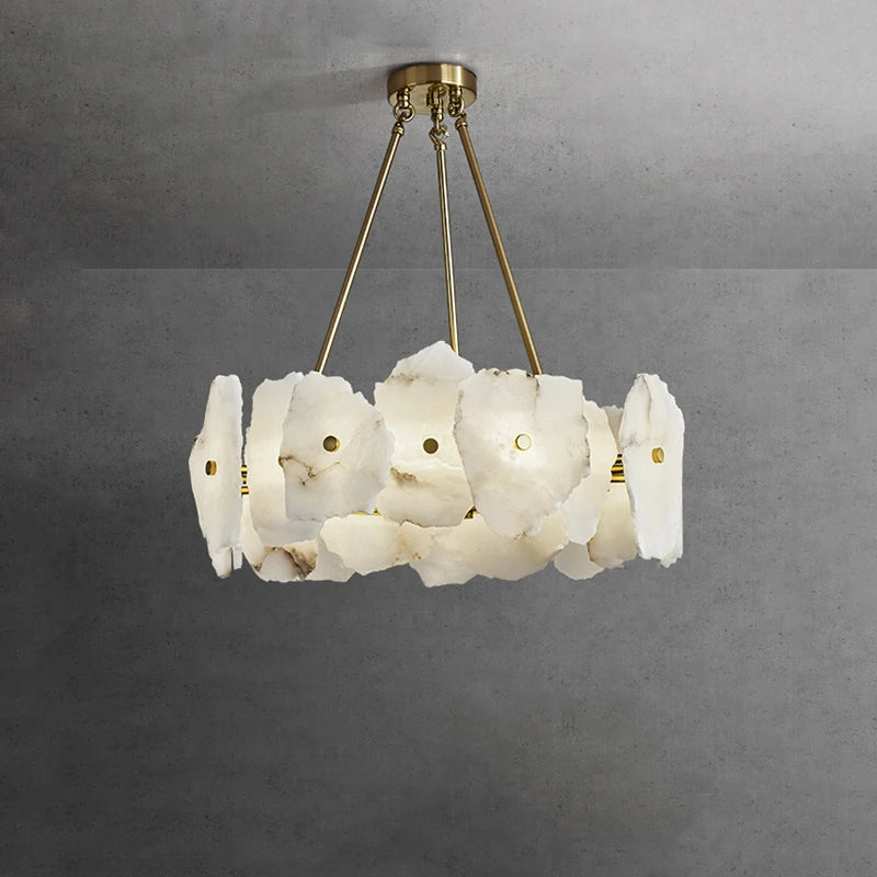 lustre de luxe en marbre naturel led pour restaurant et bar - vue 4 sur 6