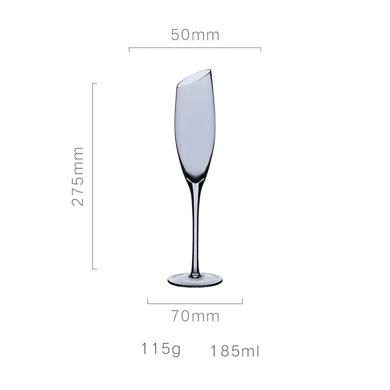Verres champagne biseautés style nordique effet changeant