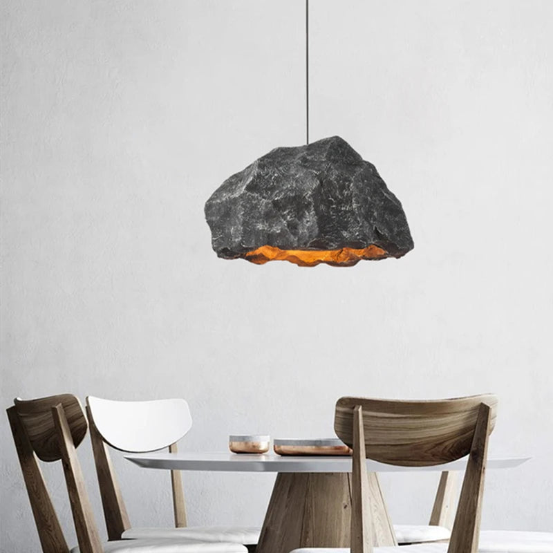 Plafonnier design nordique pour Restaurant salon lampe en résine corps Style nostalgique à la main suspension - vue 4 sur 10