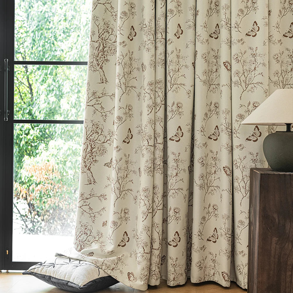 Rideau occultant floral moderne pour salon chambre