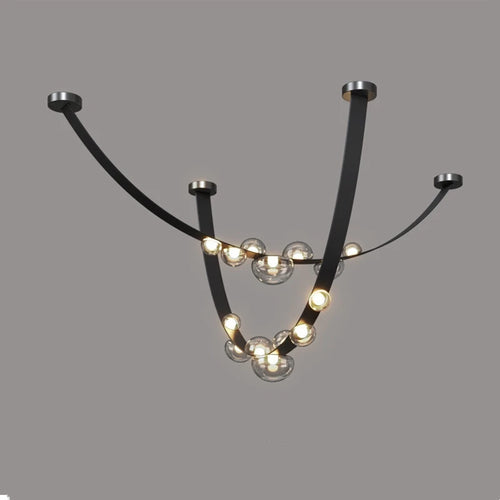 lustre led design minimaliste en cuir et verre pour décoration