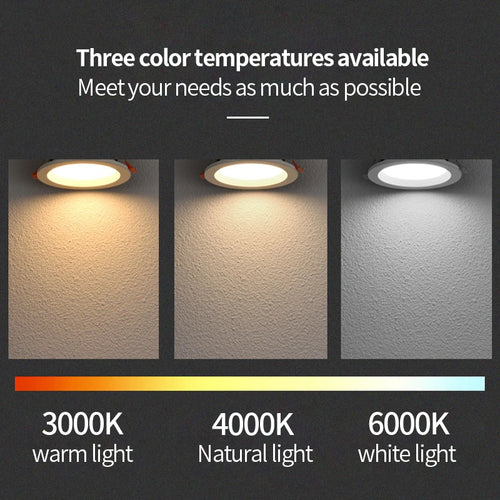 spot led encastré trois températures de couleur éclairage polyvalent