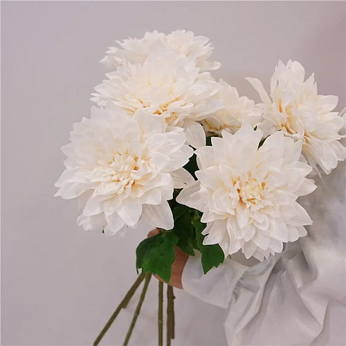lot de 2 fleurs artificielles dahlias réalistes pour décoration intérieure