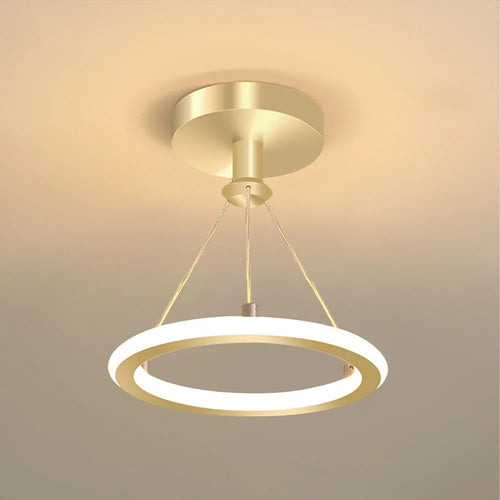 lustre led créatif nordique cercle rond éclairage restaurant