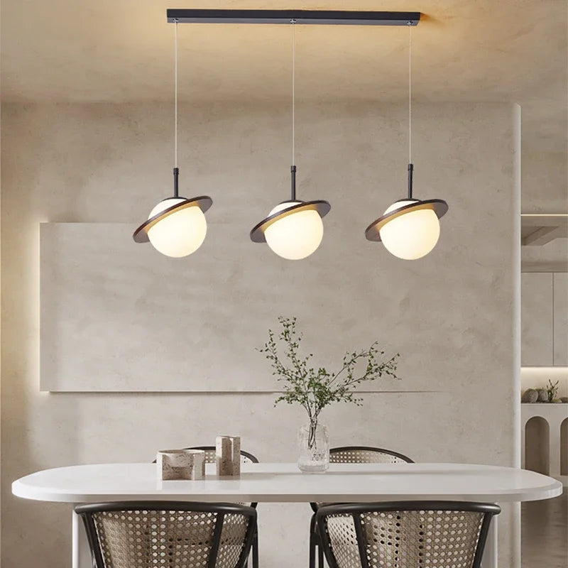 lampe led suspendue design nordique moderne boule de verre créative - vue 3 sur 12