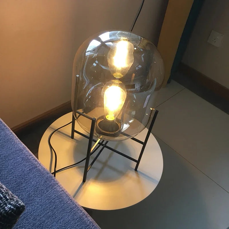 lampe de table nordique postmoderne en verre pour décoration
