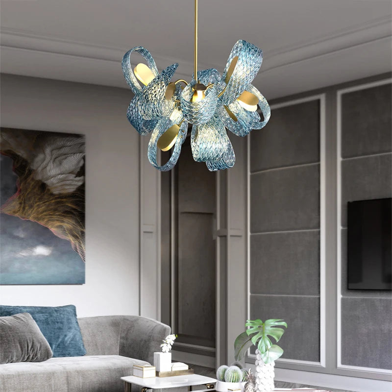 Placards de chambre à coucher bleu serpent échelle verre luminaire applique murale LED lampe Lustre luxe décor à la maison appareil ménager décoration murale - vue 6 sur 18