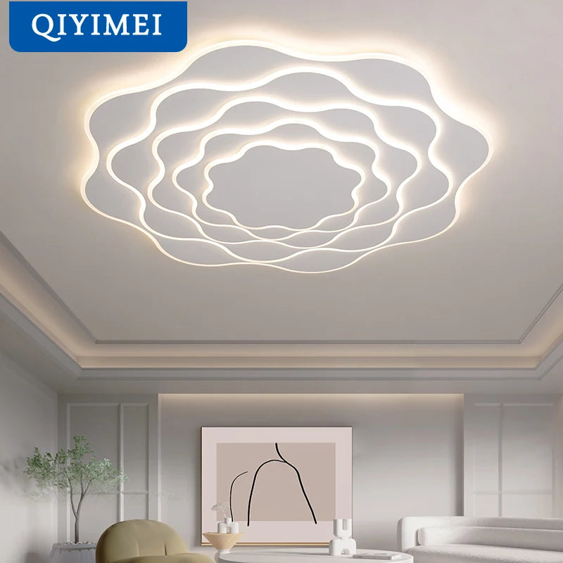 Plafonnier led dimmable moderne en fer acrylique pour intérieur - vue 6 sur 10