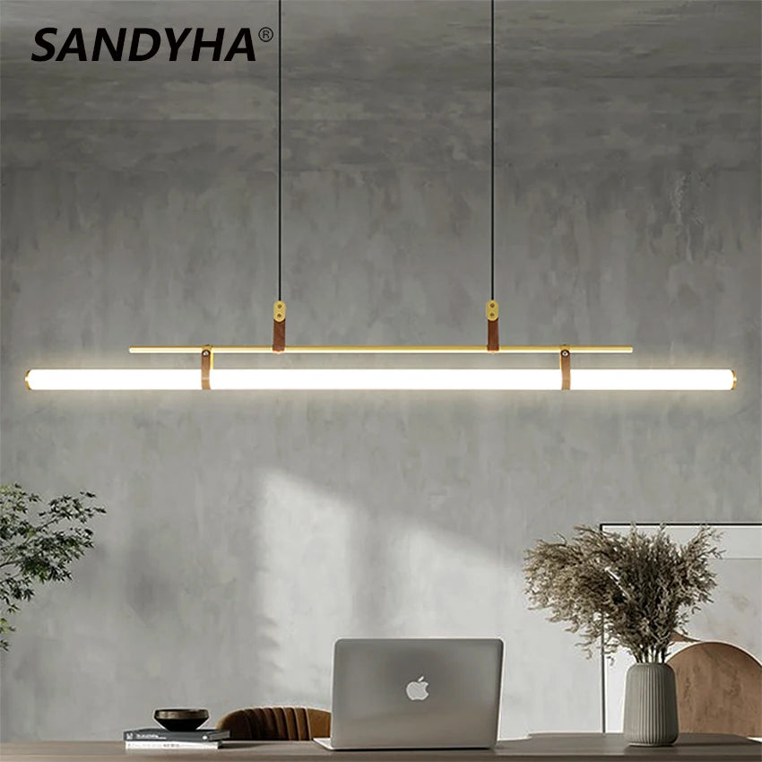 suspension led longue bande style tube design moderne sandyha - vue 2 sur 10