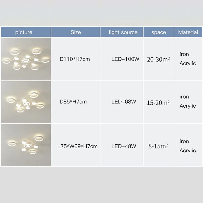 Plafonnier led télécommande simple blanc décoratif 2023 - vue 6 sur 9